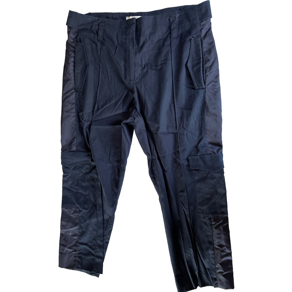 Dorothee Schumacher Pant Women 4 Blue Cargo Side Panel Cropped Cotton EUC